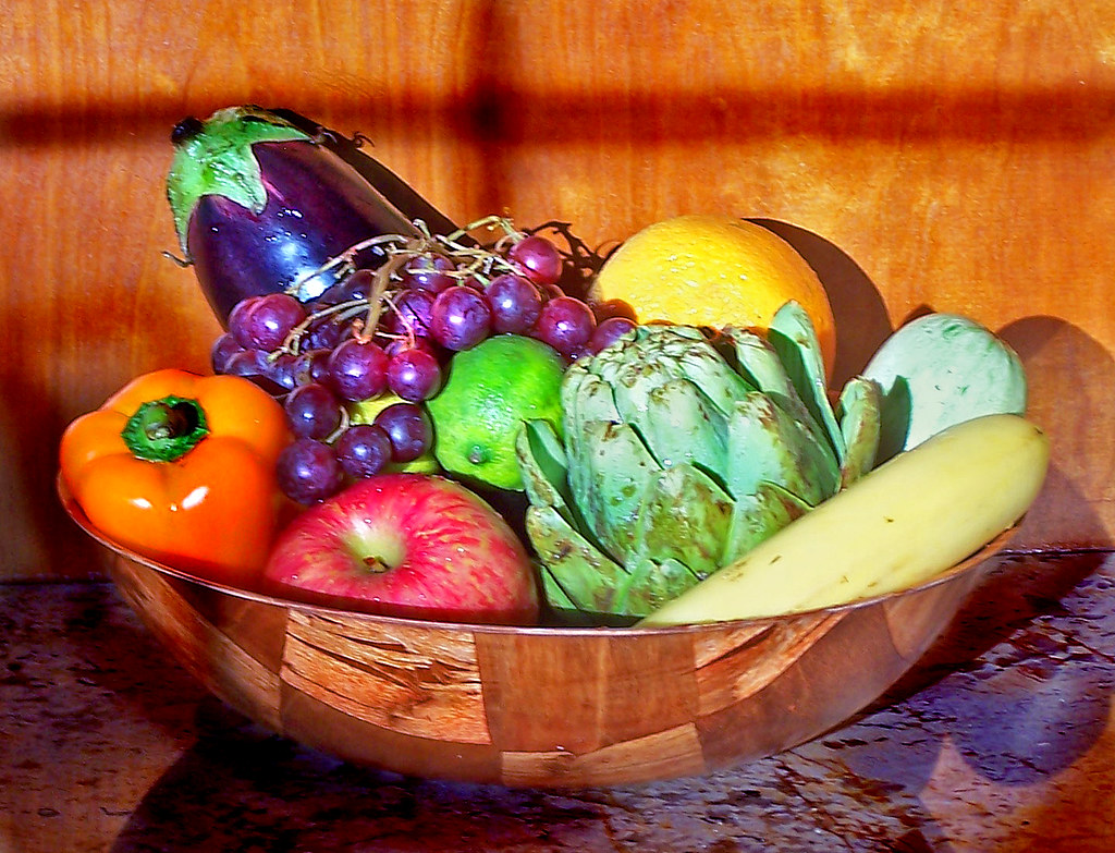 Bowl of fresh fruits and vegetables